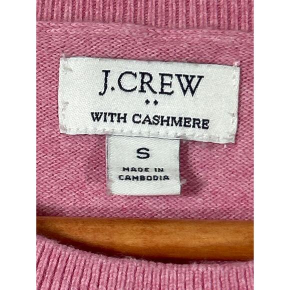 J Crew Sweater Small Pink Cotton Cashmere Short Sleeve - Picture 5 of 9